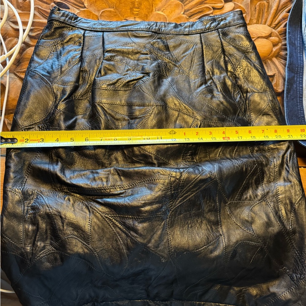 Leather Patchwork Skirt - image 8